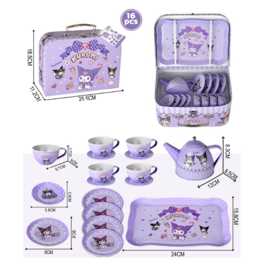 Kuromi Tea Set 16 pcs - Kuromi Tea Party Set – 16 Pieces in Suitcase